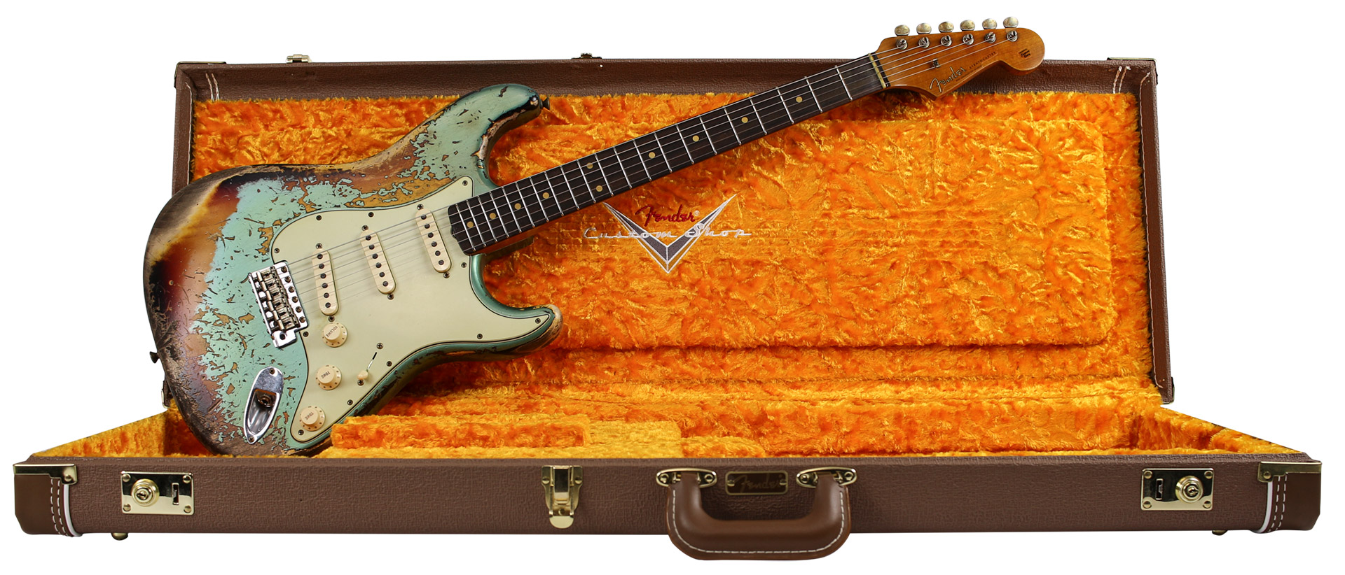 GUITARRA FENDER 60/63 STRATOCASTER SUPER HEVY RELIC LTD EDITION 923-1011-940 AGED SHERWOOD OVER 3TS